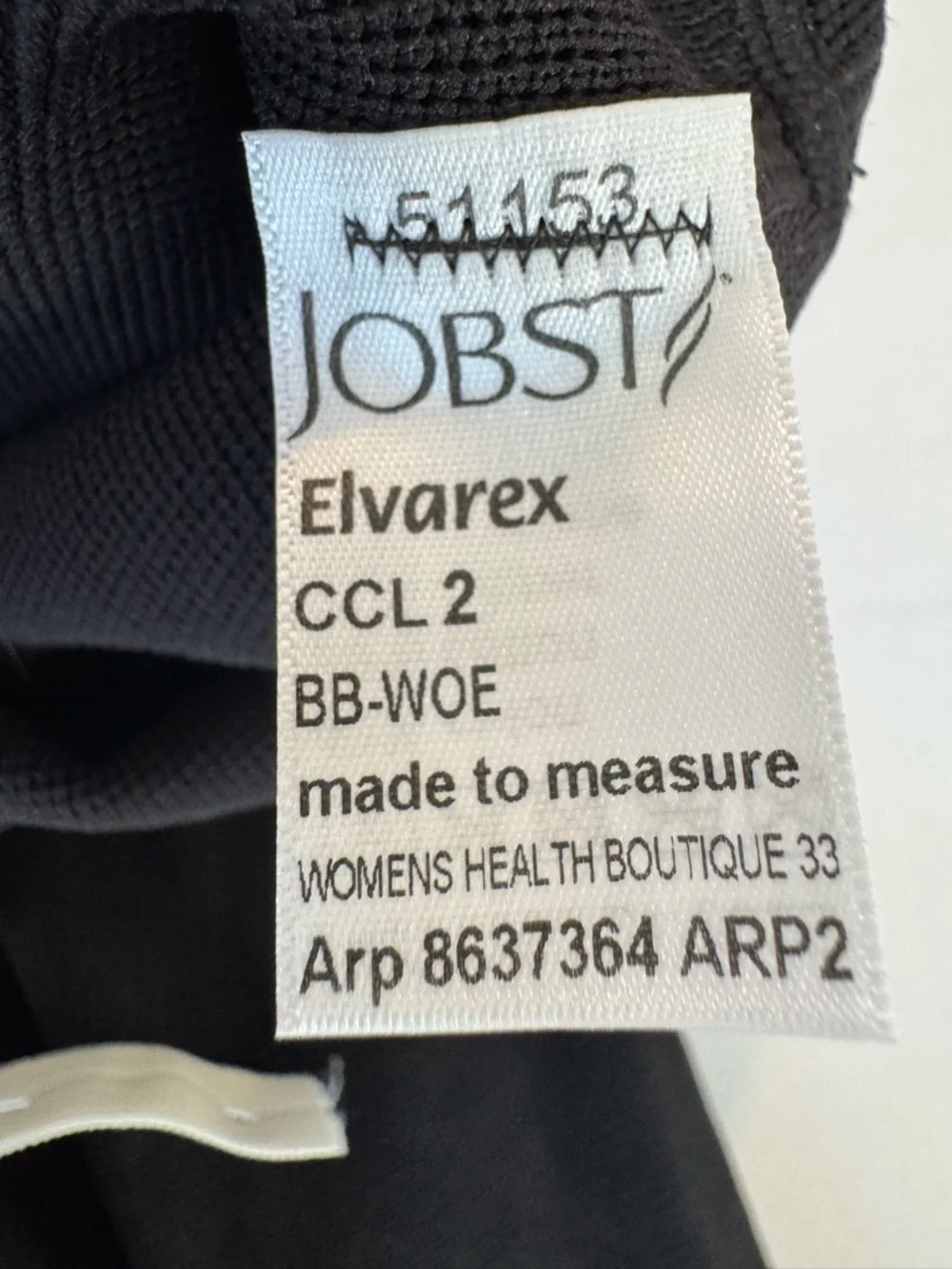 JOBST Elvarex CCL2 Flat Knit Footed Compression Tights Made to Measure Black